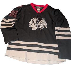 Chicago Blackhawks Black and Red Hockey Team Shirt